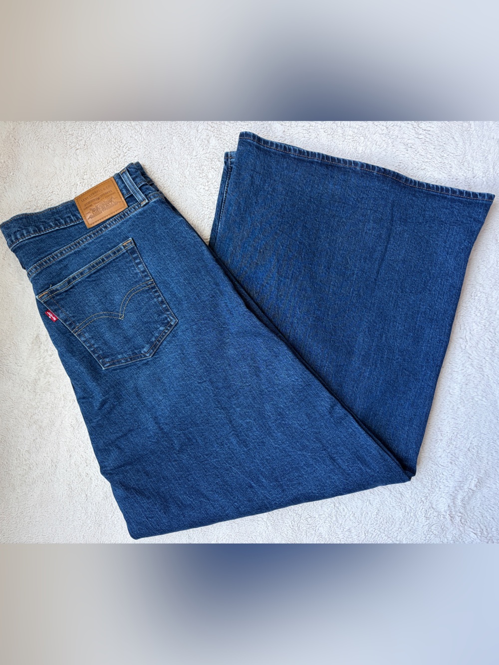 Levi's 728 High Rise Wide Leg Blue Jeans Women Size 34